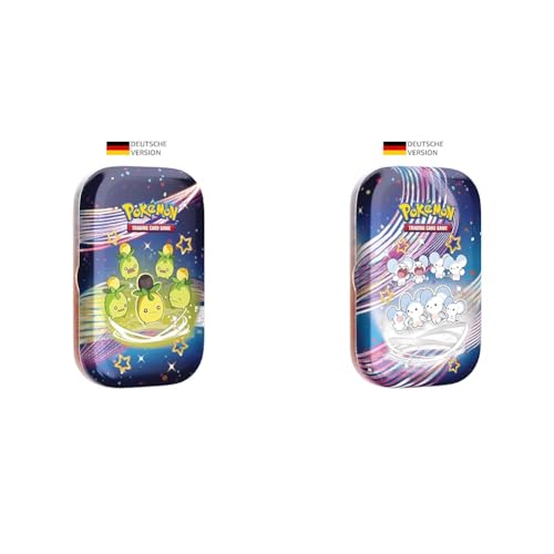 Pokémon-Sammelkartenspiel: Mini-Tin-Box Karmesin & Purpur & Sammelkartenspiel: Mini-Tin-Box Karmesin & Purpur – Paldeas Schicksale: Famieps (2 Boosterpacks, 1 Sticker & 1 Bildkarte) von Pokémon