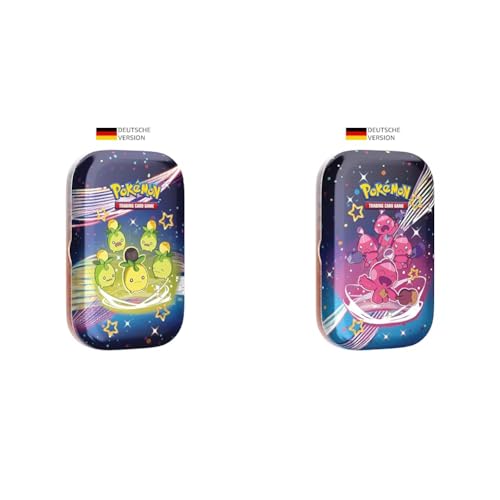 Pokémon-Sammelkartenspiel: Mini-Tin-Box Karmesin & Purpur & Sammelkartenspiel: Mini-Tin-Box Karmesin & Purpur – Paldeas Schicksale: Forgita (2 Boosterpacks, 1 Sticker & 1 Bildkarte) von Pokémon