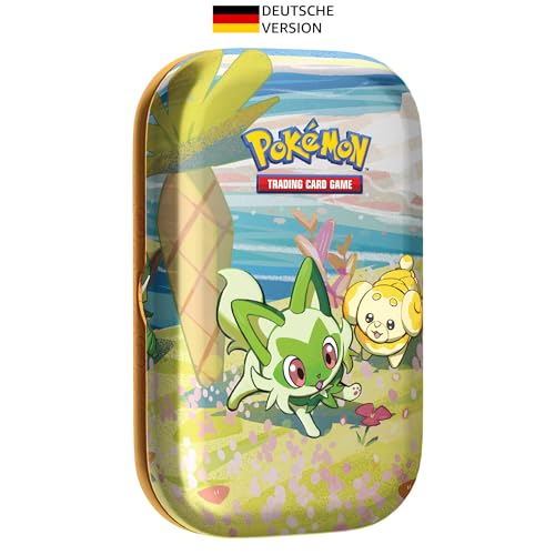 Pokémon-Sammelkartenspiel: Mini-Tin-Boxen Paldea-Freunde – Felori (2 Boosterpacks, 1 Bildkarte & 1 Stickerbogen) Deutsche Version von Pokémon