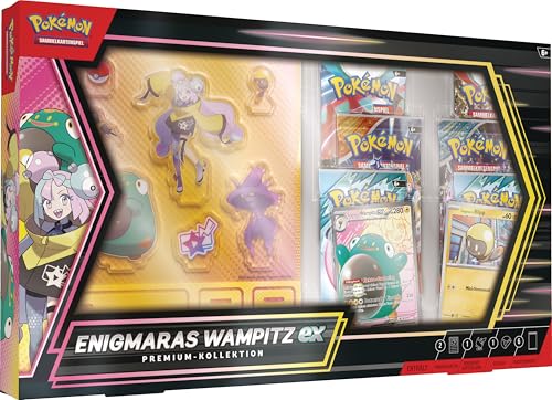 Pokémon-Sammelkartenspiel: Premium-Kollektion Enigmaras Wampitz-ex (1 holografische Vollbild-Promokarte, 6 Boosterpacks & Kunststoff-Aufsteller) von Pokémon