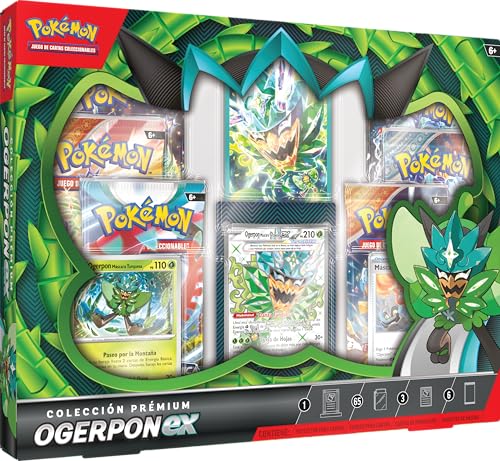 Pokémon JCC Pokémon Ogerpon Ex-Premium-Sammlung (3 holografische Karten und 6 Erweiterungspackungen) von Pokémon
