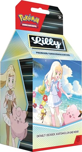 Pokémon-Sammelkartenspiel: Premium-Turnierkollektion Lilly (1 holografische Vollbild-Promokarte mit Lillys Piepi-ex, 6 zufällig gewählte Boosterpacks & Zubehör) von Pokémon