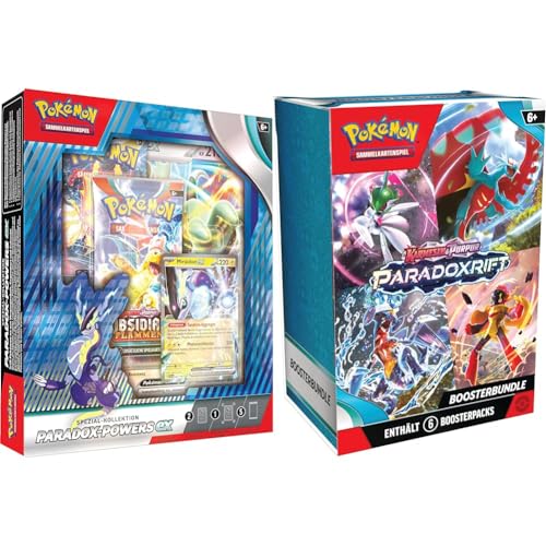 Pokémon-Sammelkartenspiel: Spezial-Kollektion Paradox-Powers-ex – Exklusiv bei Amazon 2 doppelseltene holografische Karten & Sammelkartenspiel: Boosterbundle Karmesin & Purpur von Pokémon