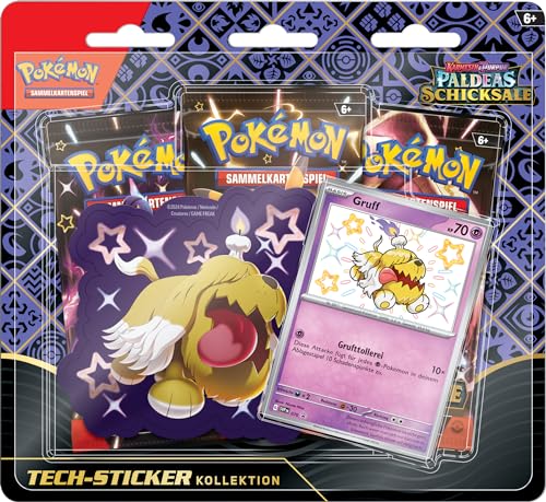 Pokémon-Sammelkartenspiel: Tech-Sticker-Kollektion Karmesin & Purpur – Paldeas Schicksale – Gruff (1 holografische Promokarte & 3 Boosterpacks) von Pokémon