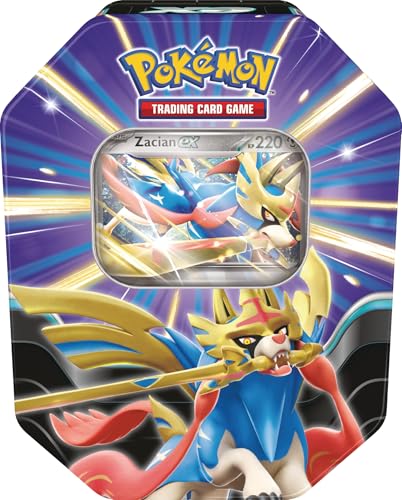 Pokémon-Sammelkartenspiel: Tin-Box Schlagkräftige Legenden: Zacian-ex (1 holografische Promokarte & 4 Boosterpacks) von Pokémon