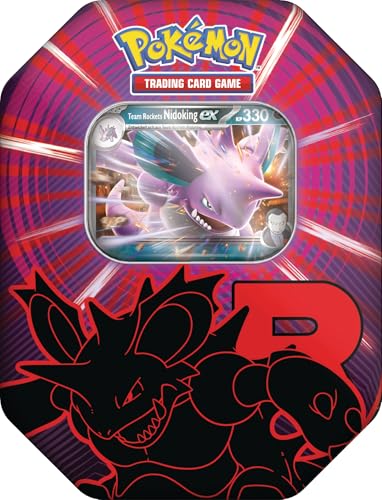 Pokémon-Sammelkartenspiel: Tin-Box Team Rocket – Nidoking-ex (1 holografische Promokarte & 4 Boosterpacks) von Pokémon
