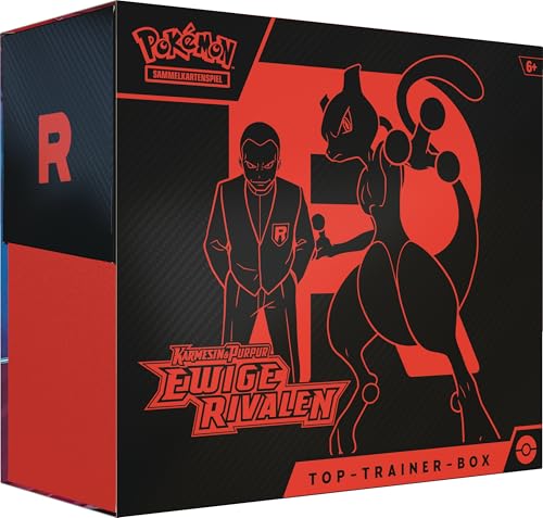 Pokémon-Sammelkartenspiel: Top-Trainer-Box Karmesin & Purpur – Ewige Rivalen (1 Vollbild-Promokarte, 9 Boosterpacks & Premium-Zubehör) von Pokémon