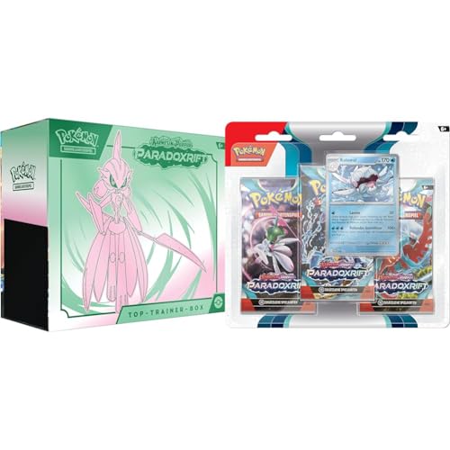 Pokémon-Sammelkartenspiel: Top-Trainer-Box Karmesin & Purpur & Sammelkartenspiel: 3er-Pack (Kolowal) Karmesin & Purpur – Paradoxrift (3 Boosterpacks & 1 holografische Promokarte) von Pokémon