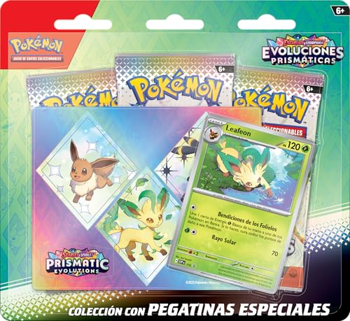 Pokémon-Sammlung mit speziellen Aufklebern aus Scharlachrot und Lila, Prismatische Entwicklungen - Folieon (1 holografische Promokarte und 3 Booster-Packungen) von Pokémon