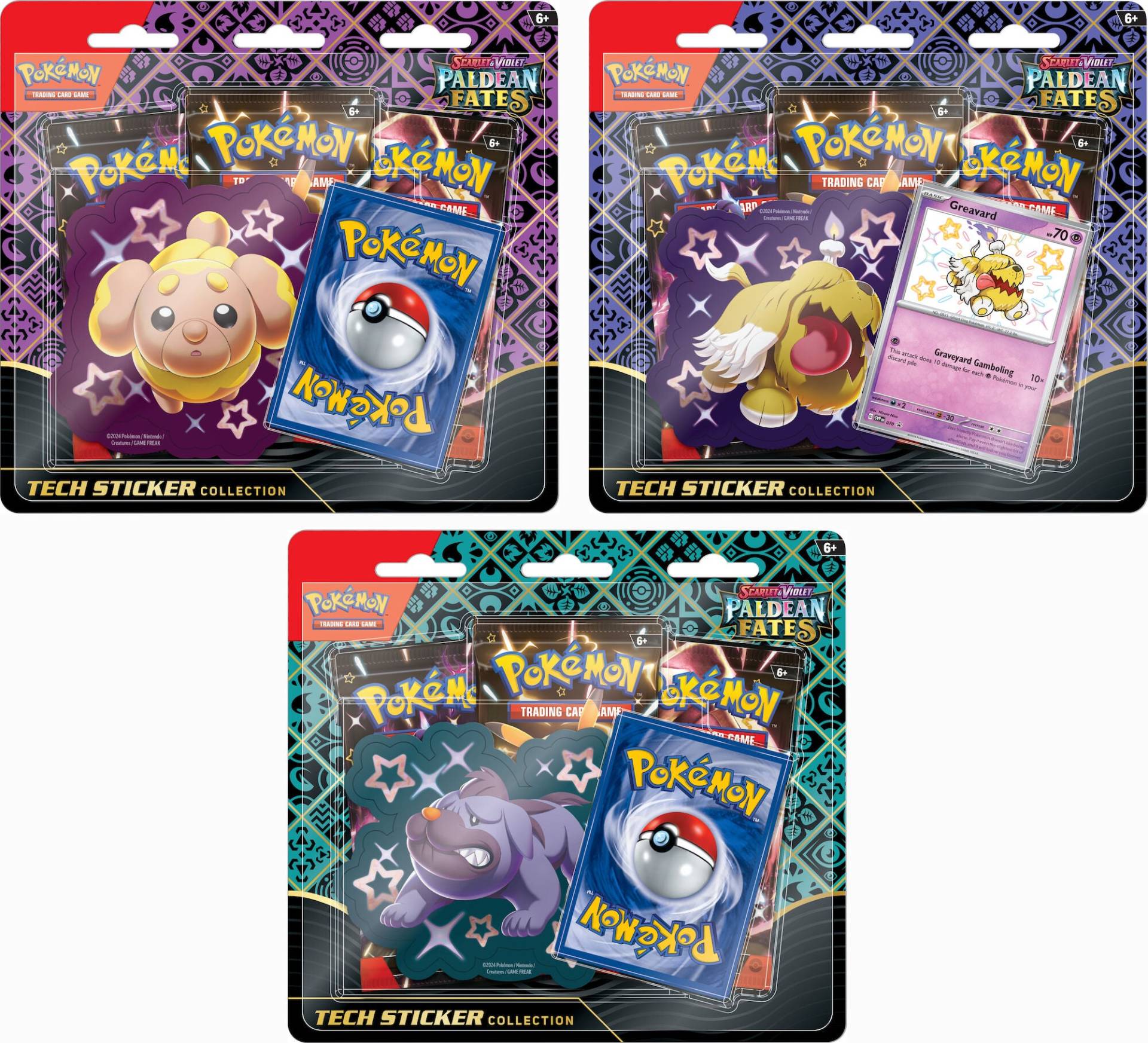 Pokémon Scarlet &  Violet Paldean Fates Tech Sticker Collection Sammelkarten Gemischte Auswahl von Pokémon