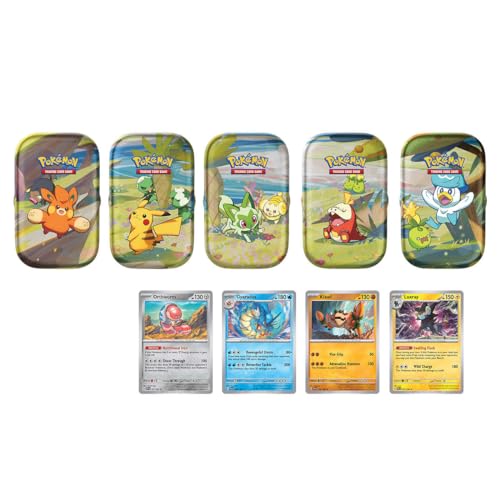 Pokemon Scarlet & Violet Series 5-Pack Mini Tins + 4 Promo Cards and Extras! von Pokémon