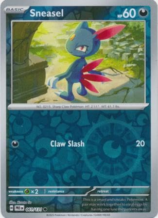 Pokemon - Sneasel 061/131 Prismatic Evolutions - Reverse Foil Einzelkarte Pokemon - Sneasel 061/131 Prismatic Evolutions - Reverse Foil Einzelkarte von Pokémon