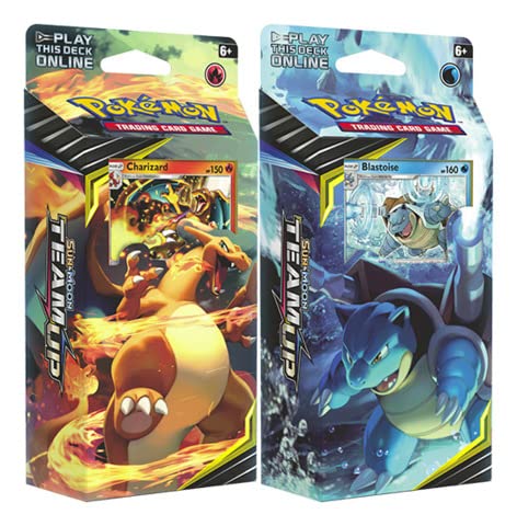 Pokemon Sonne & Mond – Team-Up (SM09) Pokemon Themendeck-Set – Glurak oder Blastoise – eine nach dem Zufallsprinzip von Pokemon