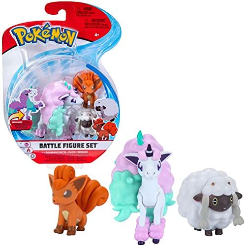 Pokemon Spielzeugfigur 5-8 cm, Galarian Ponyta, Goupix & Schaf - Figurenpaket - Neue Welle 2021 - Offizielles Lizenzprodukt Spielzeug von Pokémon