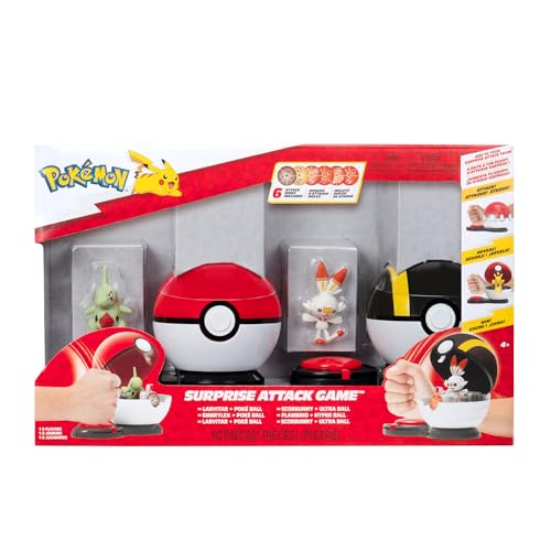 Pokémon Surprise Attack Game - 5.1 cm Larvitar und Scorbunny mit Poké-Ball und Ultra-Ball Plus 6 Angriffsscheiben Pokémon Surprise Attack Game - 5.1 cm Larvitar und Scorbunny mit Poké-Ball und Ultra-Ball Plus 6 Angriffsscheiben von Pokémon