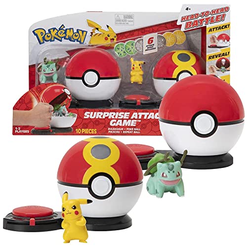Pokémon Überraschungsangriffsspiel: Enthält Zwei Überraschungsangriffsbälle, Zwei sortierte 5,1 cm große Pokemon-Kampffiguren und sechs Angriffsscheiben Pokémon Überraschungsangriffsspiel: Enthält Zwei Überraschungsangriffsbälle, Zwei sortierte 5,1 cm große Pokemon-Kampffiguren und sechs Angriffsscheiben von Pokémon