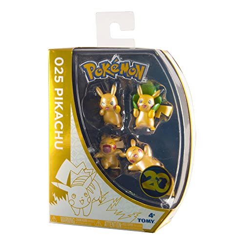 Pokemon T18725 Pokémon 20th Anniversary-Sonderausgabe Pikachu, Packung mit 4 Mini Figuren von Pokémon