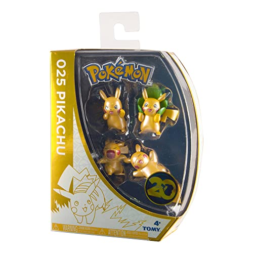 Pokemon T18725 Pokémon 20th Anniversary-Sonderausgabe Pikachu, Packung mit 4 Mini Figuren von Pokemon