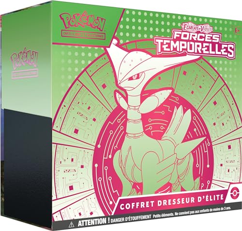 Pokémon TCG Elite-Trainer-Box Scharlach und Violett – Temporelle Kräfte – Grün-de-Fer (1 vollständig illustrierte Promo-Karte von Épine-de-Fer, 9 Booster-Packs und Premium-Spielzubehör) von Pokémon