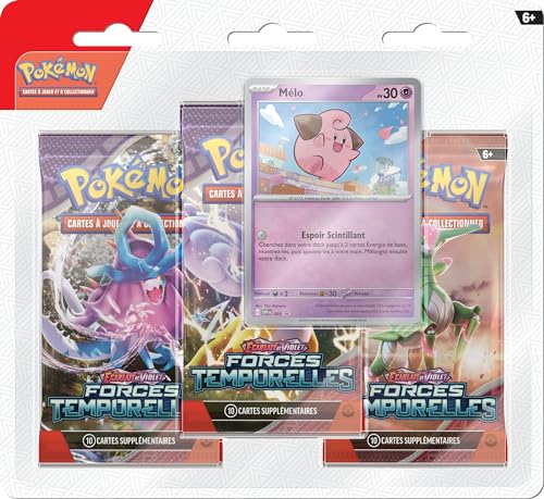 Pokémon TCG: 3 Booster-Packs Scharlach und Violett – Temporale Kräfte – Melo (3 Booster und 1 glänzende Promokarte) von Pokémon