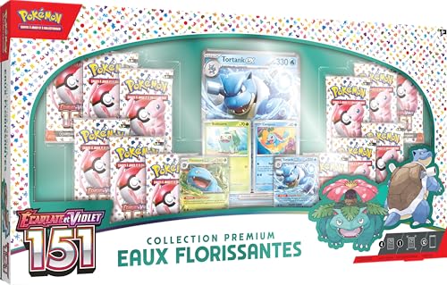 Pokémon-TCG: Blooming Waters Premium Collection (4 Folien-Promokarten, 1 Folien-Jumbokarte und 12 Boosterpacks) von Pokémon