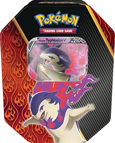 Pokémon TCG: Divergent Powers Tin - Hisuian Typhlosion V (1 Folienkarte & 4 Boosterpackungen) von Pokémon