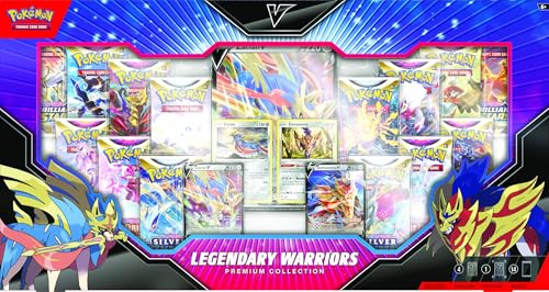 Pokemon TCG: Legendary Warriors Premium Collection Box, Zacian Zamazemta Promos, Gift for Kids, 14 Booster Packs from Sword & Shield von Pokémon