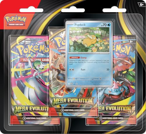 Pokémon TCG: Mega Evolution Triple Pack - Psyduck (1 Foil Promo Card & 3 Booster Packs) von Pokémon