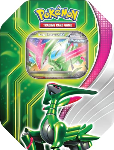 Pokémon TCG: Paradox Clash Tin - Iron Leaves ex (1 Folien-Promo-Karte und 4 Pokémon TCG Booster-Packs) von Pokémon