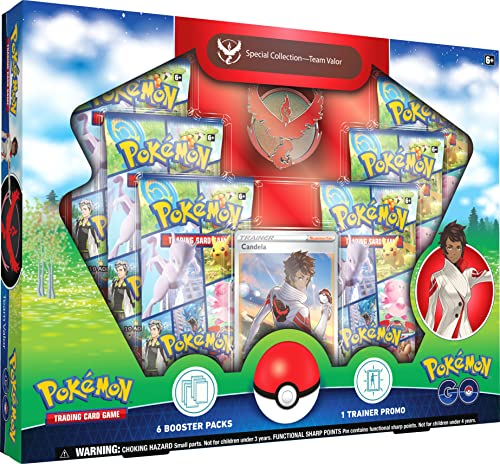 Pokémon TCG: GO Special Collection – Team Valor, ab 6 Jahren, (1 Folien-Promokarte, 1 Deluxe-Pin und 6 Booster-Packungen) von Pokémon