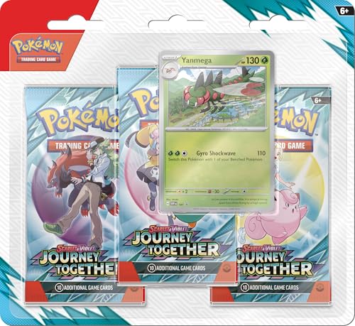 Pokémon TCG: Scarlet & Violet – Journey Together 3er-Pack Blister – Yanmega (3 Boosterpacks & 1 Folien-Promokarte) von Pokémon