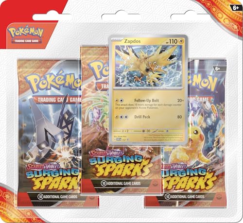 Pokemon TCG: Scarlet & Violet – Surging Sparks Three-Booster Zapdos von Pokemon