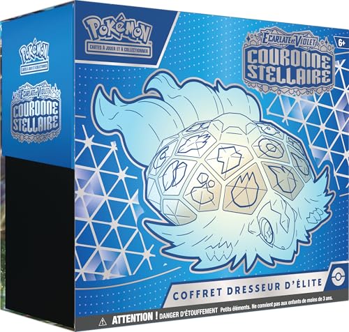 Pokémon : Elite-Trainer-Box in Scharlachrot und Lila – Sternkrone (1 voll illustrierte Promo-Karte, 9 Boosterpacks und Premium-Spielzubehör) von Pokémon