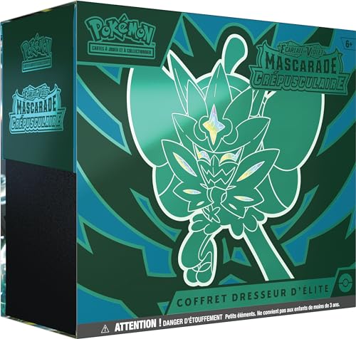 Pokémon TCG: Scharlachrote und Violette Elite-Trainer-Box – Dämmerungsmaskerade (1 vollständig illustrierte Promokarte von Ogerpon Türkis, 9 Booster-Packs und Premium-Spielzubehör) von Pokémon