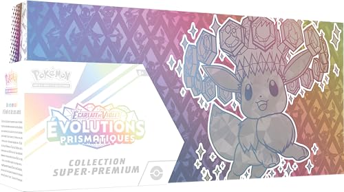 Pokémon TCG: Scharlachrote und Violette Super-Premium-Sammlung – Prismatische Entwicklungen (1 vollständig illustrierte glänzende Promo-Karte, eine Hülle für Eeveeve's Soft Deck und 15 Booster) von Pokémon