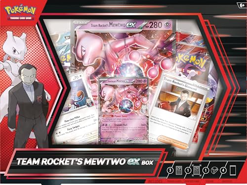 Pokemon TCG: Team Rocket’s Mewtwo ex Box - 4 Packs, Promos von Pokemon