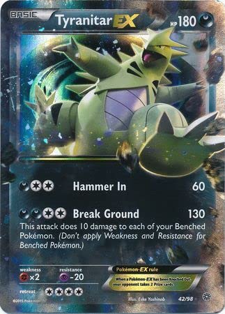 Pokémon Tyranitar EX - 42/98 - Ultra-seltene Pokémon Sammelkarte - 1 Stück Pokémon Tyranitar EX - 42/98 - Ultra-seltene Pokémon Sammelkarte - 1 Stück von Pokémon