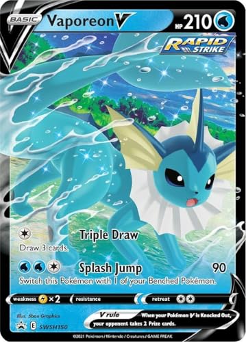 Pokemon - Vaporeon V SWSH150 - Black Star Promo-Folienkarte Pokemon - Vaporeon V SWSH150 - Black Star Promo-Folienkarte von Pokémon
