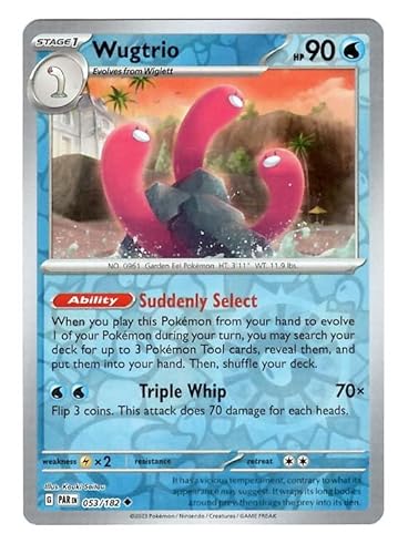 Pokemon - Wugtrio 053/182 - Paradox Rift - Reverse Foil - Einzelkarte von Pokémon