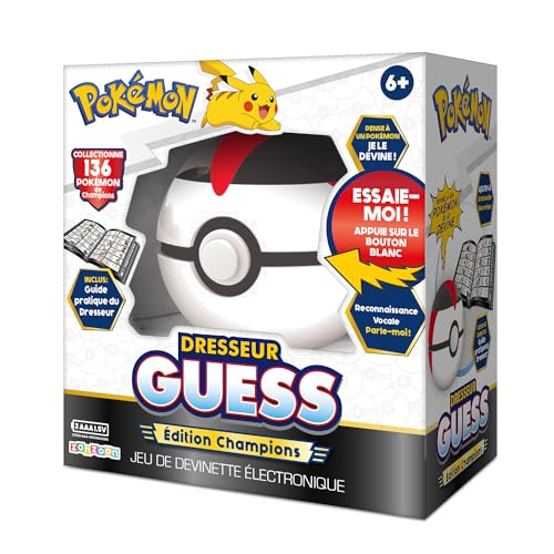 Pokémon Bandai Trainer Guess Edition Champions – Elektronisches Spiel in Form eines Pokéballs – interaktives Spiel ohne Bildschirm, Spracherkennung über die Welt der französischen Sprecher – ZZ23131 von Pokémon
