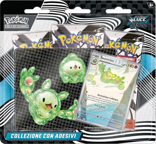 Pokémon: Kollektion mit Aufklebern (Reuniclus) der Erweiterung Scharlachrot und Violett - Schwarzes Licht des Pokémon TCG (eine holografische Promokarte und DREI Erweiterungspackungen) von Pokémon