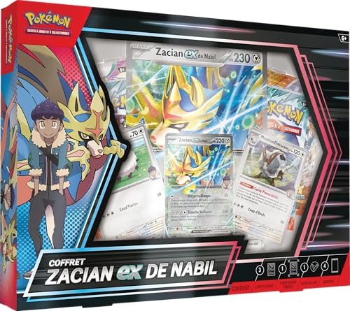 Pokémon: Nabil Zacian-ex Pokémon TCG Set (3 glänzende Promokarten, 1 große glänzende Karte und 4 Booster) von Pokémon