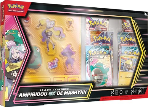 Pokémon: Pokémon TCG Sammelkartenspiel-Premium-Sammlung Ampibidou-ex (1 voll illustrierte glänzende Promokarte, 6 Booster-Packungen und Figuren auf Acrylständer) von Pokémon