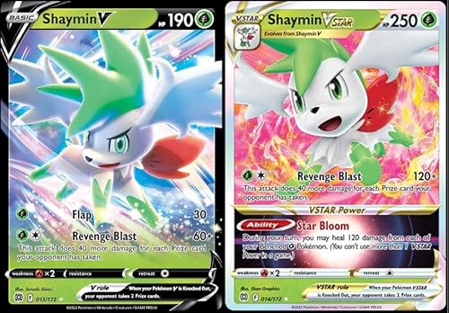 Shaymin V & VSTAR 014/172 Brilliant Stars - Ultra seltene Pokemon-Karten-Lot von Pokemon