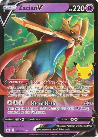 The Pokemon Company International Pokemon Einzelkarte Zacian V 016/025 CELEBRATIONS, mehrfarbig The Pokemon Company International Pokemon Einzelkarte Zacian V 016/025 CELEBRATIONS, mehrfarbig von The Pokemon Company International