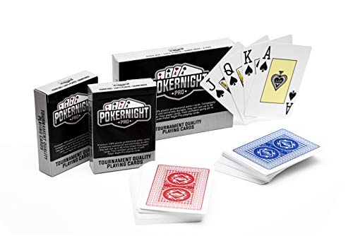 Poker Night Pro Poker Cards-2 Decks Poker Karten fur Texas Holdem | Pokerkarten Plastik Profi von Poker Night Pro