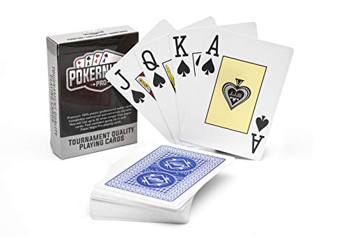 Poker Night Pro–Professionelles,Wasserfestes Texas Hold'em Poker-Kartendeck | 100 % Plastik |54 Karten pro Deck (Blaue Rückseiten) | 2 Joker | Jumbo-Index von Poker Night Pro
