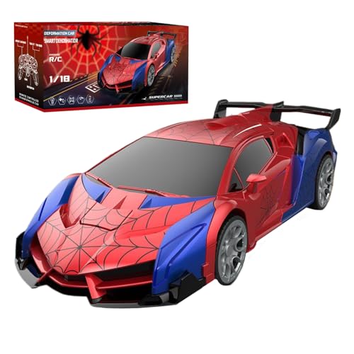 Spinnenspielzeug Für Boy 4-6, RC-Autos, Transformation Von Roboterautos, Eine Taste-Transformation In Roboter Mit Blinkendem Licht 2,4 GHz, 360-Grad-Spins Und Stunts Für Im Alter Von 8 Bis 12 J von Pokronc
