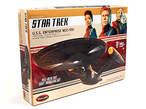 Polar Lights POL973M/12 1/1000 Star Trek Discovery USS Enterprise Plastikmodellbausatz, Grau von Polar Lights