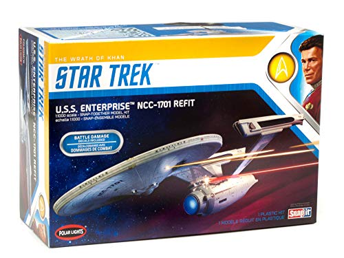 Polar Lights POL974M/12 1/1000 Star Trek USS Enterprise refit Wrath of Kahn Ed Modellbau, Grau, Medium von Polar Lights